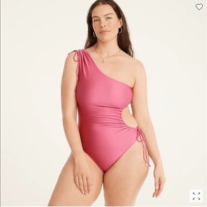 J CREW SWIM - SHINY SIDE CUT-OUT ONE-PIECE size 12 NEW W TAG